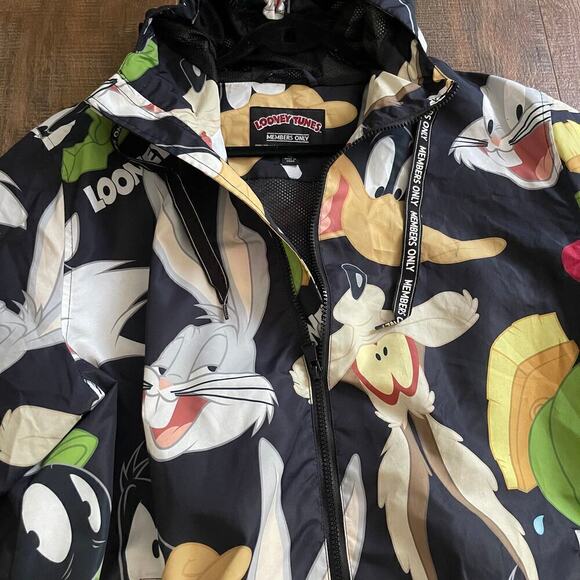 Looney Tunes Windbreaker Rain Jacket Full Zipper Size XL - Picture 2 of 11